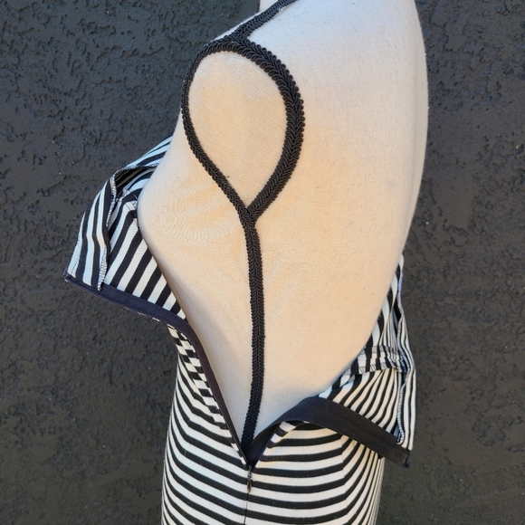 Zara black and white stripped strapless tube dress. - Picture 5 of 8